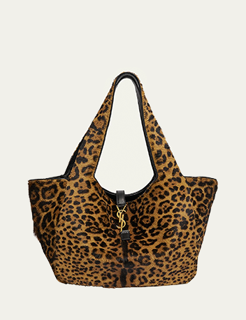 Saint Laurent - Bea YSL Leopard-Print Tote Bag in Calf Hair and Leather