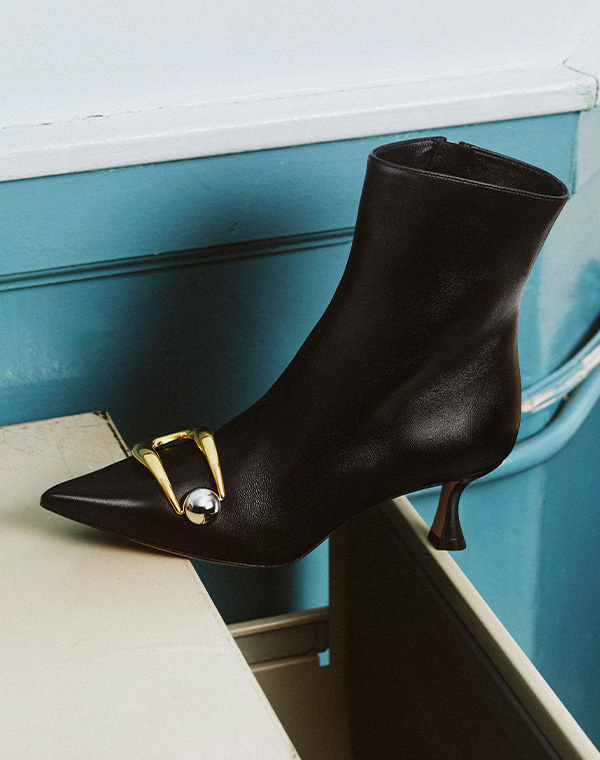 Alexandre Birman - Harper Leather Ornament Ankle Booties