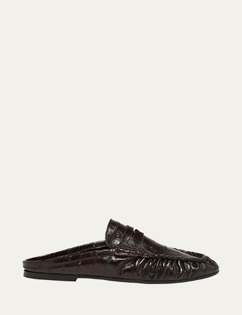 Saint Laurent - Leather Penny Loafer Mules