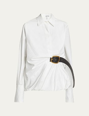 Loewe - Belted Balloon-Hem Blouse