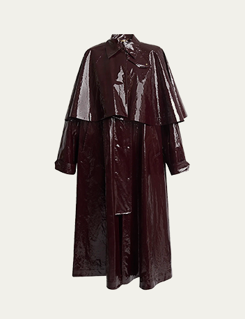 Chloé - Lacquered Ruffle Sleeve Coat