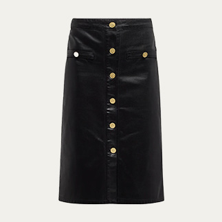 L'Agence - Exclusive Landry Button-Front Midi Skirt