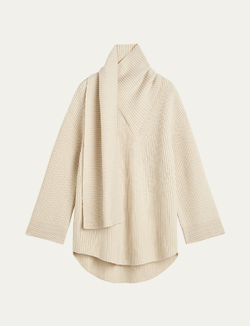 Toteme - Long Oversized Scarf Knit Wool Sweater