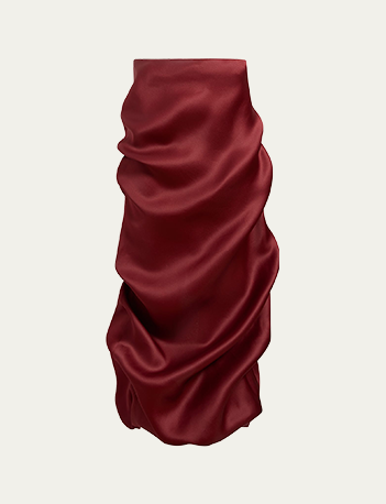 Khaite - Olula Draped Silk Maxi Skirt