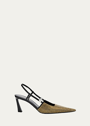 Saint Laurent - Shimmer Strass Slingback Pumps