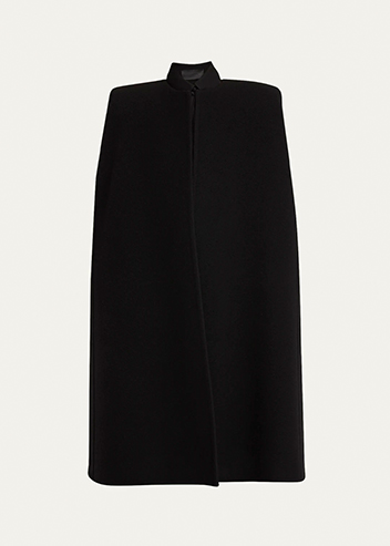 Valentino Garavani - Wide Strong-Shoulder Wool-Cashmere Cape