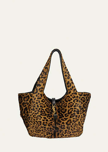 Saint Laurent - Bea YSL Leopard-Print Tote Bag in Calf Hair and Leather