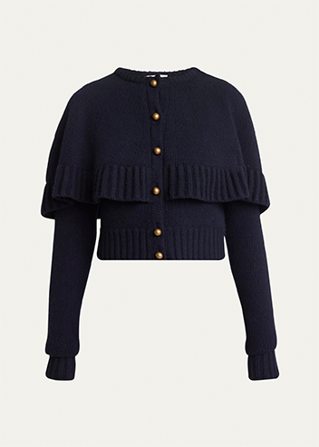 Chloé - Ruffle Wool Cashmere Cardigan