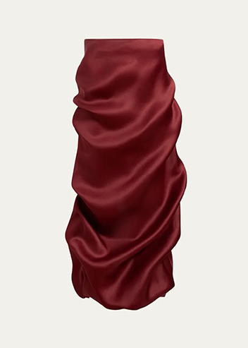 KHAITE - Olula Draped Silk Maxi Skirt