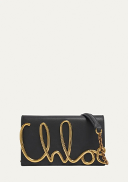 Chloé - Metal Logo Crossbody Bag in Smooth Calfskin