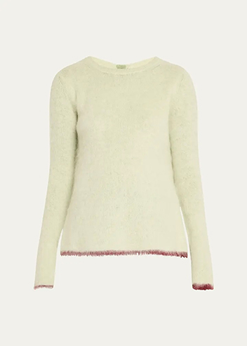 ZANKOV - Taisa Open-Back Brushed Alpaca Mohair Sweater With Contrast Tipping