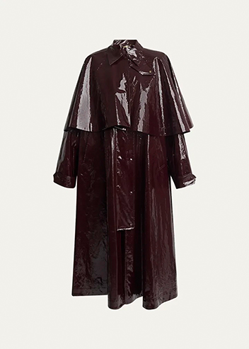CHLOÉ - Lacquered Ruffle Sleeve Coat