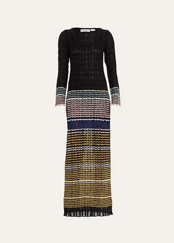 ZANKOV - Raina Stripe Wool Maxi Dress