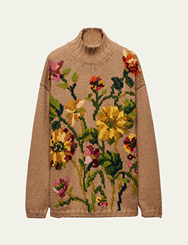 Prada - Floral Wool Intarsia Long-Sleeve Sweater