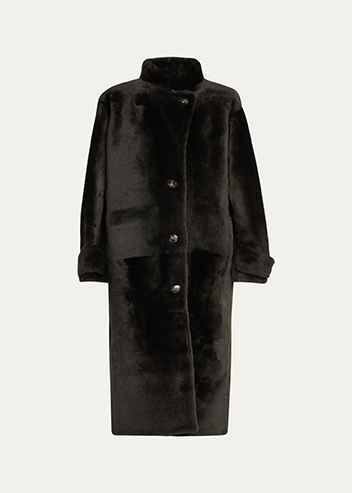 YVES SALOMON - Reversible Long Shearling Trench Coat