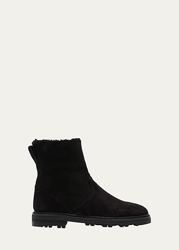 Manolo Blahnik - Tomosa Suede Cozy Ankle Boots