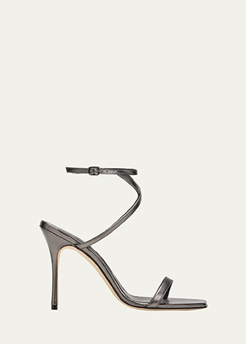Manolo Blahnik - Strania Metallic Stiletto Sandals