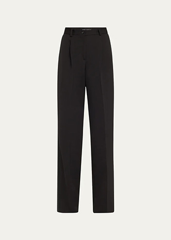 DOLCE&GABBANA - Tuxedo Stripe Wide Leg Wool Trousers