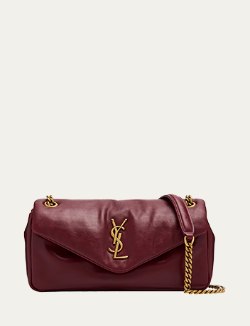 Saint Laurent - Calypso Small YSL Shoulder Bag in Smooth Padded Leather