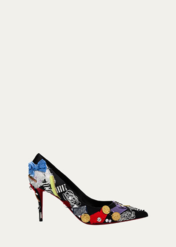 CHRISTIAN LOUBOUTIN - Apostropha Trash Leather Red Sole Pumps