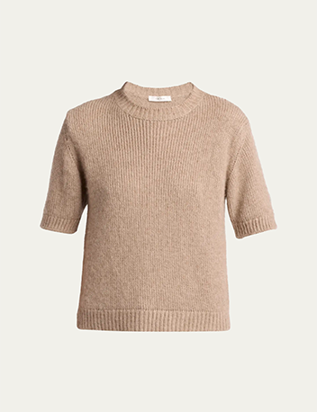 The Row - Hibiscus Cashmere Short-Sleeve Sweater