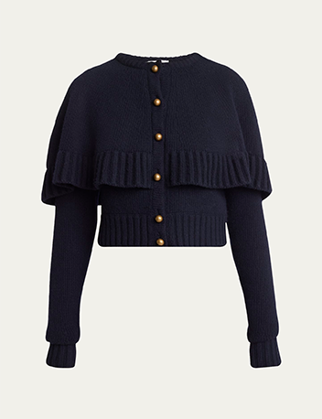 Chloé - Ruffle Wool Cashmere Cardigan