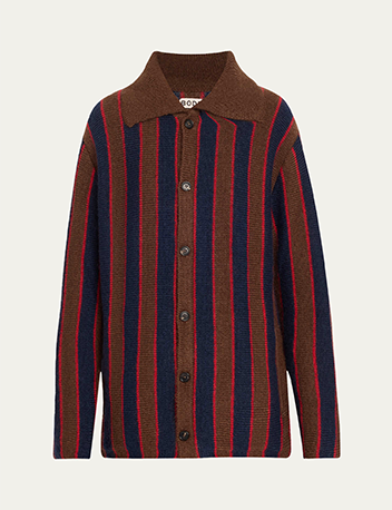 Bode - Mohair Stripe Collared Cardigan