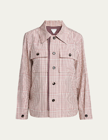 Bottega Veneta - Check Long-Sleeve Button-Down Shirt