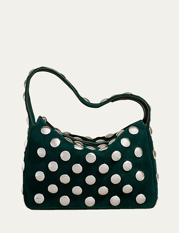 Khaite - Elena Small Studded Suede Top-Handle Bag