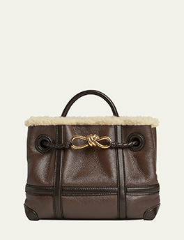 Bottega Veneta - Small Andiamo Aviator Shearling Tote Bag