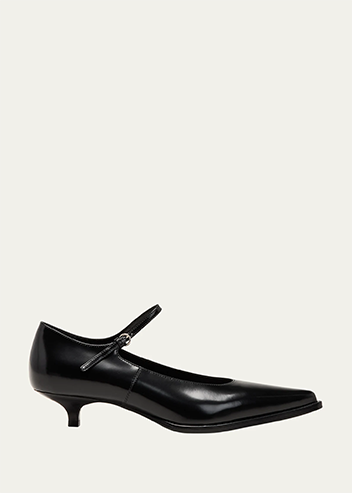 Miu Miu - Decollete Leather Ankle-Strap Pumps