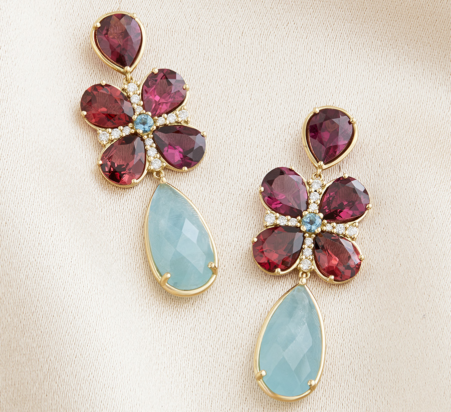 Jamie Wolf - 18K Yellow Gold Long Floral Earrings