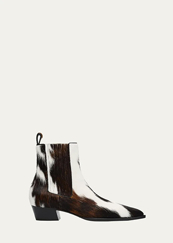 Christian Louboutin - Cheliviss Calf Hair Red Sole Ankle Boots