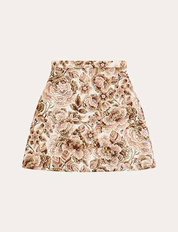 Valentino Garavani - Brocade Floral Mini Wool Skirt