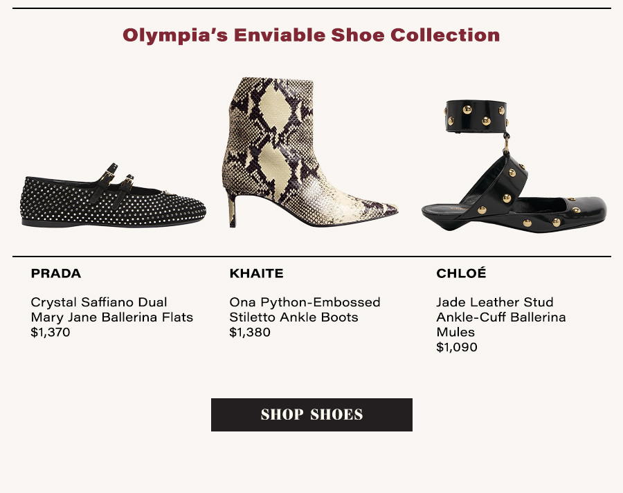 Olympia's Enviable Shoe Collection - Shop Shoes