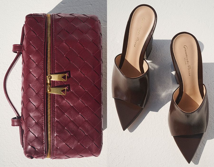 Bottega Veneta - Bang Bang Vanity Case and Gianvito Rossi - Nuit Leather Mule Sandals