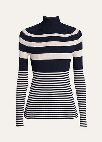 Moncler - Stripe Wool Turtleneck Sweater