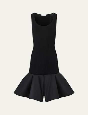 Nina Ricci - Taffeta Peplum Knit Dress
