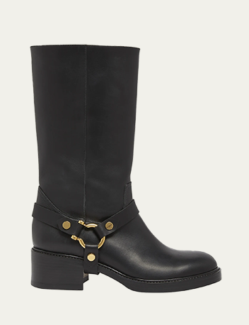 Chloé - Dakota Leather Harness Moto Boots
