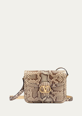 Valentino Garavani - 9 to 5 Python-Print Leather Shoulder Bag