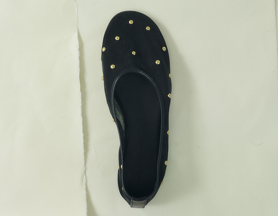 Dear Frances - Balla Studded Mesh Ballerina Flats