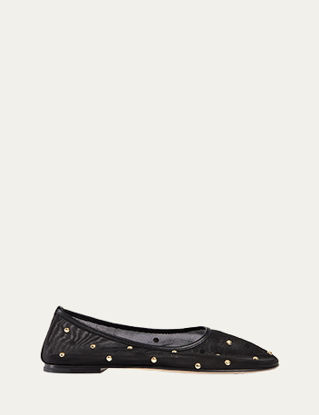 Dear Frances - Balla Studded Mesh Ballerina Flats