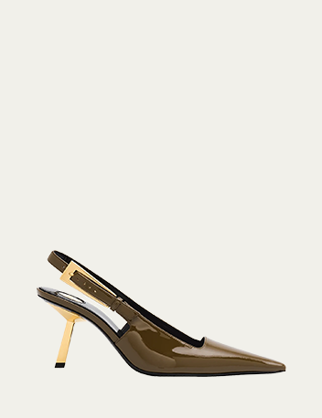 Saint Laurent - Lee Glossy Slingback Pumps
