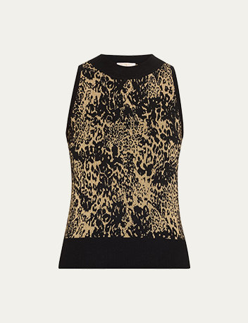 Ramy Brook - Yasmine Sleeveless Metallic Leopard Top
