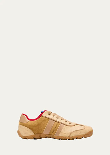 Wales Bonner - Mixed Leather Low-Top Sneakers