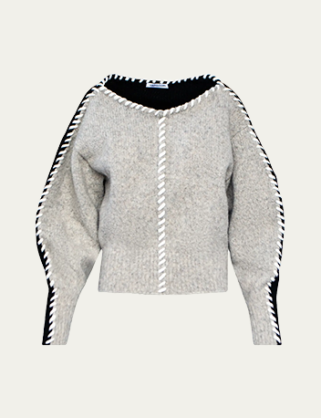 Aisling Camps - Whip Stitch Wool Cropped Pullover