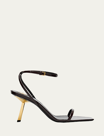 Saint Laurent - Lee Leather Ankle-Strap Sandals