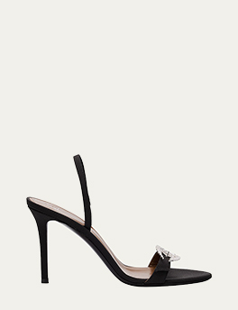 Giuseppe Zanotti - Marielena Silk Crystal-Buckle Slingback Sandals