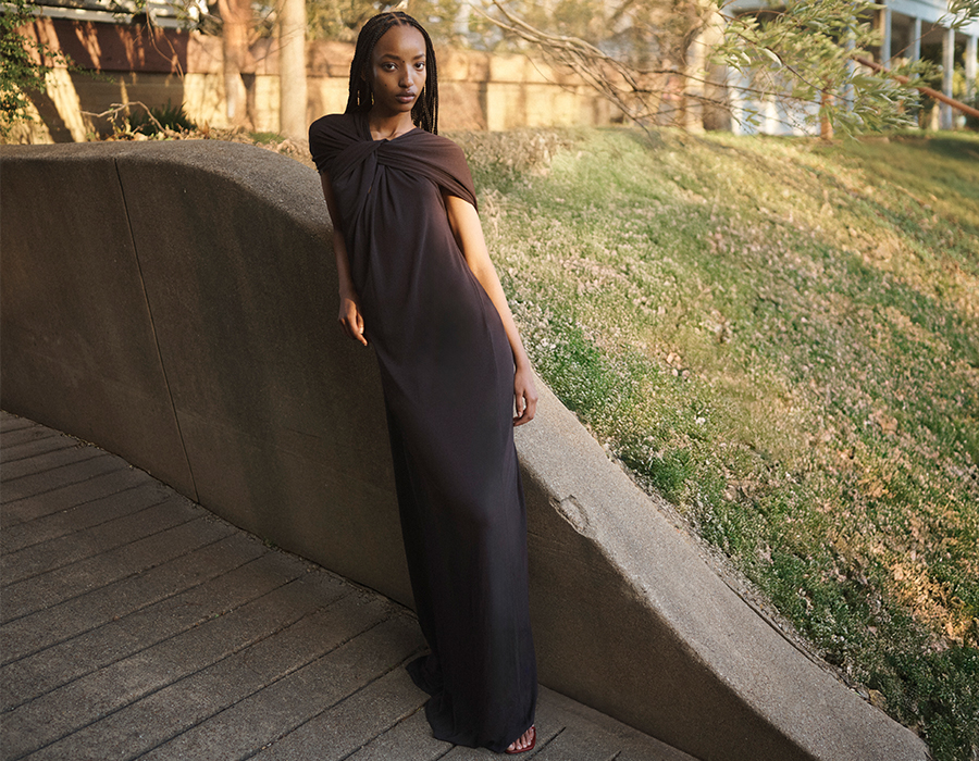 Model wears Jil Sander - Long Sleeveless Dress