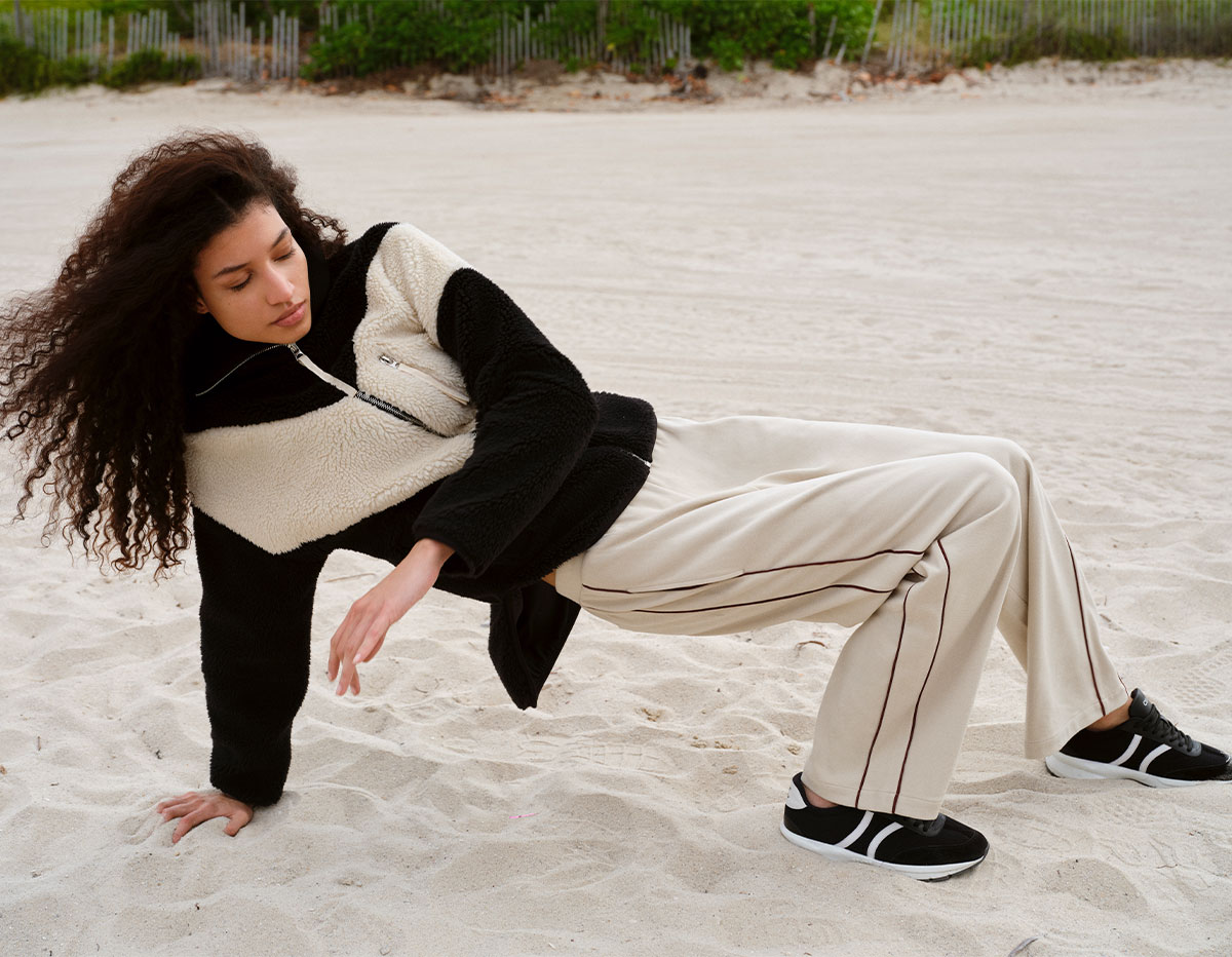 Model wears Varley